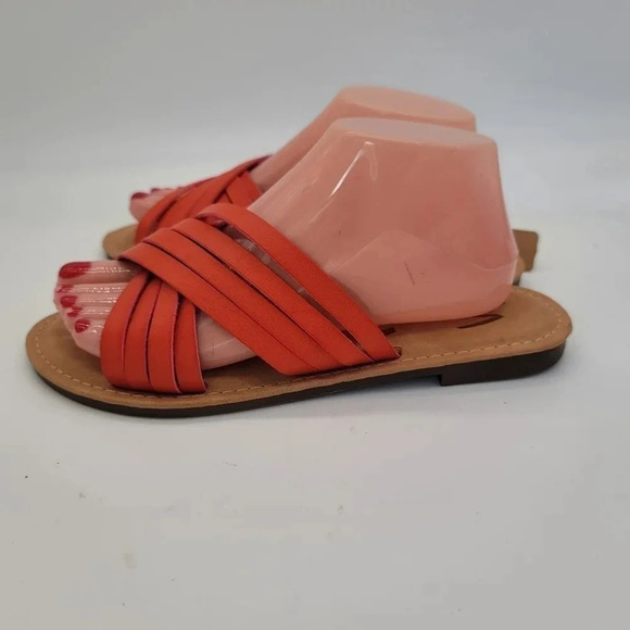 New SEVEN7 Women's Sandals Shoe size 9 M (Eur 40) Orange Tan Faux Leather - Picture 2 of 10